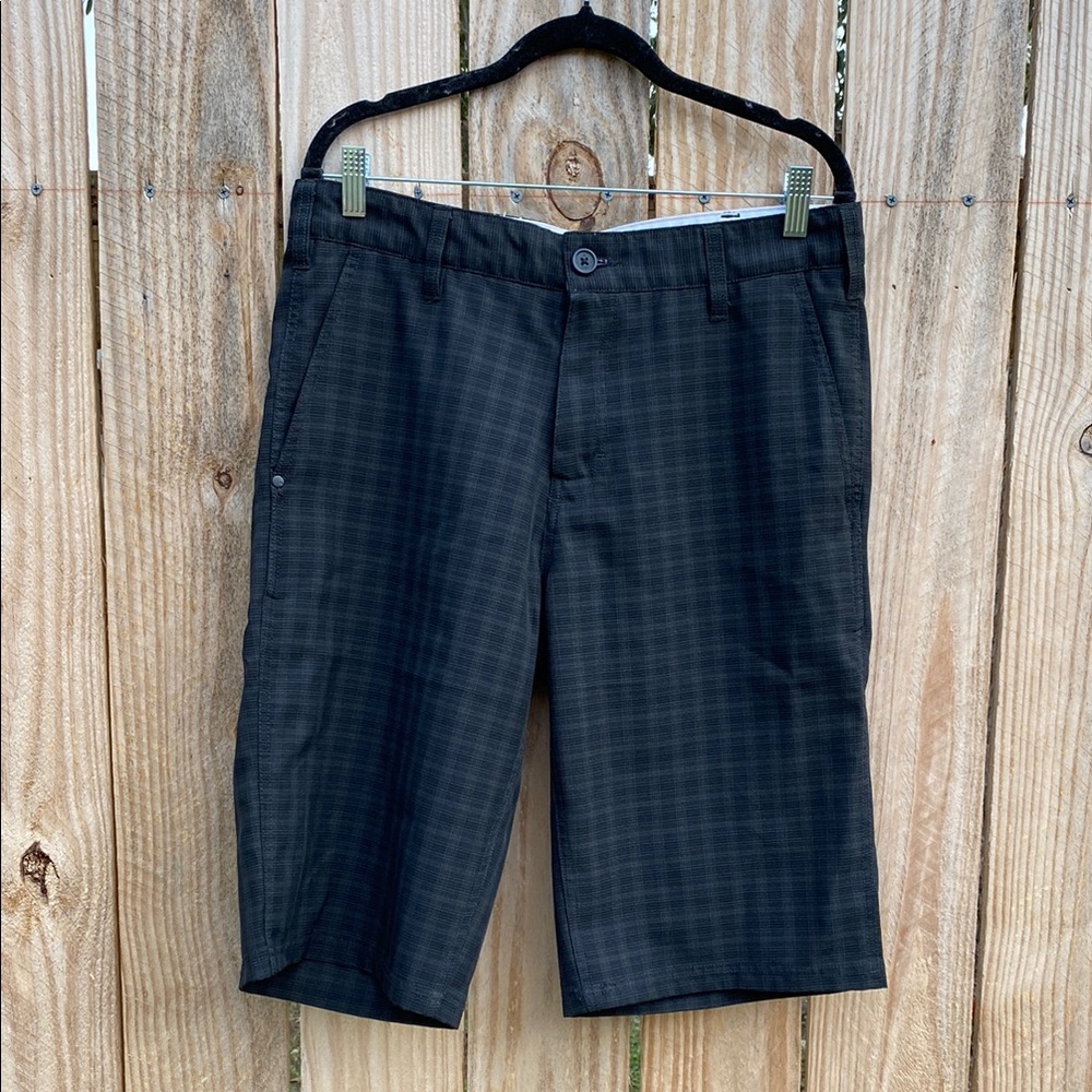Men's Black Plaid Shorts